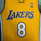 2000 LAKERS BRYANT #8 Yellow Retro Top Quality Hot Pressing NBA Jersey