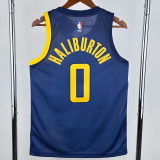 2017-2018 Indiana Pacers HALIBURTON #0 Blue City Edition Top Quality Hot Pressing NBA Jersey