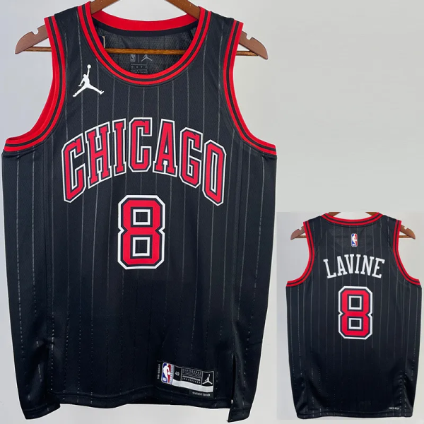 22-23 BULLS LAVINE #8 Black Top Quality Hot Pressing NBA Jersey (Trapeze Edition)