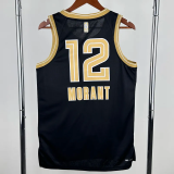 23-24 Grizzlies MORANT #12 Black Glory Edition Top Quality Hot Pressing NBA Jersey