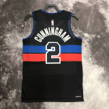 22-23 Pistons CUNNINGHAM #2 Black Top Quality Hot Pressing NBA Jersey (Trapeze Edition)