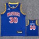 Warriors CURRY #30 Blue 75th Anniversary Retro NBA Jersey