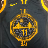 2018 WARRIORS THOMPSON #11 Black Gray Top Quality Hot Pressing NBA Jersey