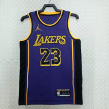 22-23 LAKERS JAMES #23 Purple Top Quality Hot Pressing NBA Jersey (Trapeze Edition)