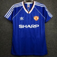 1988-1990 Man Utd Third Blue Retro Soccer Jersey