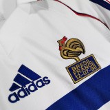 1998 France Away White Retro Soccer Jersey