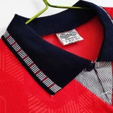 1990 England Away Red Retro Soccer Jersey