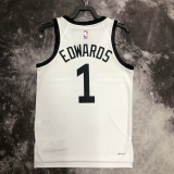 22-23 TIMBERWOLVES EDWARDS #1 White City Edition Top Quality Hot Pressing NBA Jersey