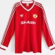1986 Man Utd Home Long Sleeve Retro Soccer Jersey