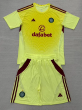 25-26 Celtic Yellow Goalkeeper Kids Soccer Jersey