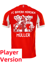 25-26 Bayern Home Muller #25 Print Picture Number Player Version Soccer Jersey*球员