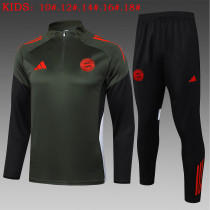 25-26 Bayern High Quality Kids Half Pull Tracksuit
