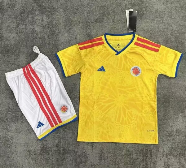 25-26 Colombia Home Kids Soccer Jersey 1:1 Thai Quality