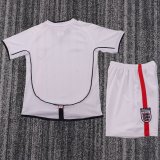 2002 England Home Kids Retro Soccer Jersey
