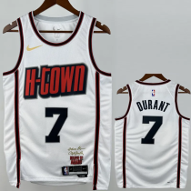 24-25 ROCKETS DURANT #7 White City Edition Top Quality Hot Pressing NBA Jersey