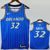 25-26 Magic O'NEAL #32 Blue Top Quality Hot Pressing NBA Jersey(条纹)