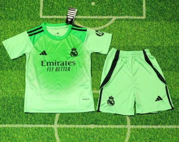 25-26 RMA Green GoalKeeper Kids Soccer Jersey