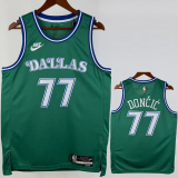 25-26 Dallas Mavericks DONCIC #77 Green Retro Top Quality Hot Pressing NBA Jersey