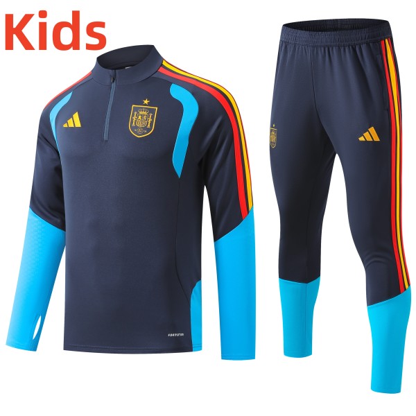 26-27 Spain High Quality Kids Half Pull Tracksuit
