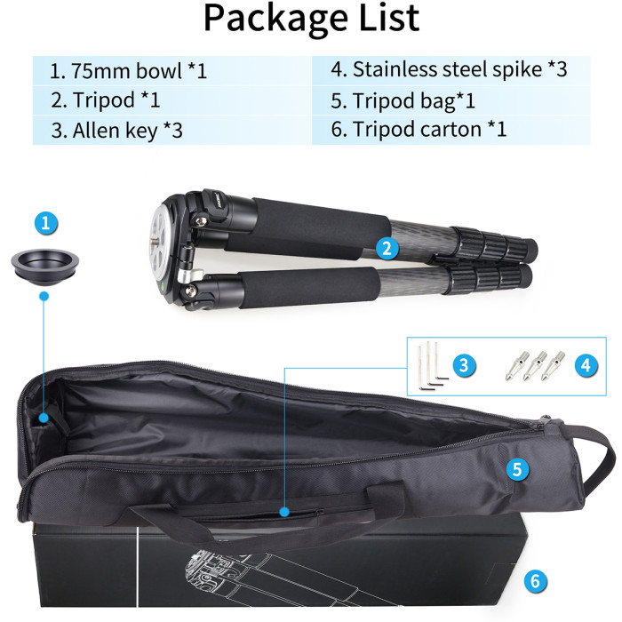 Carbon Fiber Heavy Duty Tripod INNOREL RT90C