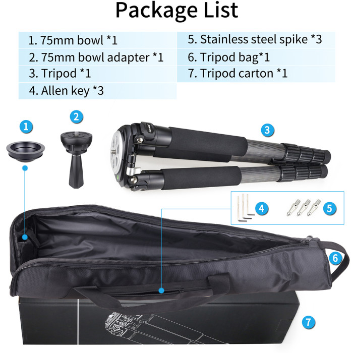 Carbon Fiber Heavy Duty Tripod INNOREL RT90C