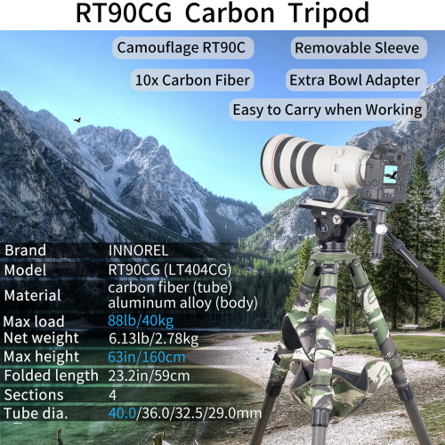Carbon Fiber Heavy Duty Tripod INNOREL RT90CG