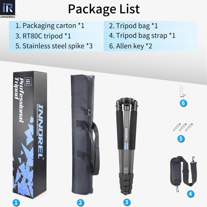 Carbon Fiber Camera Tripod INNOREL RT80C