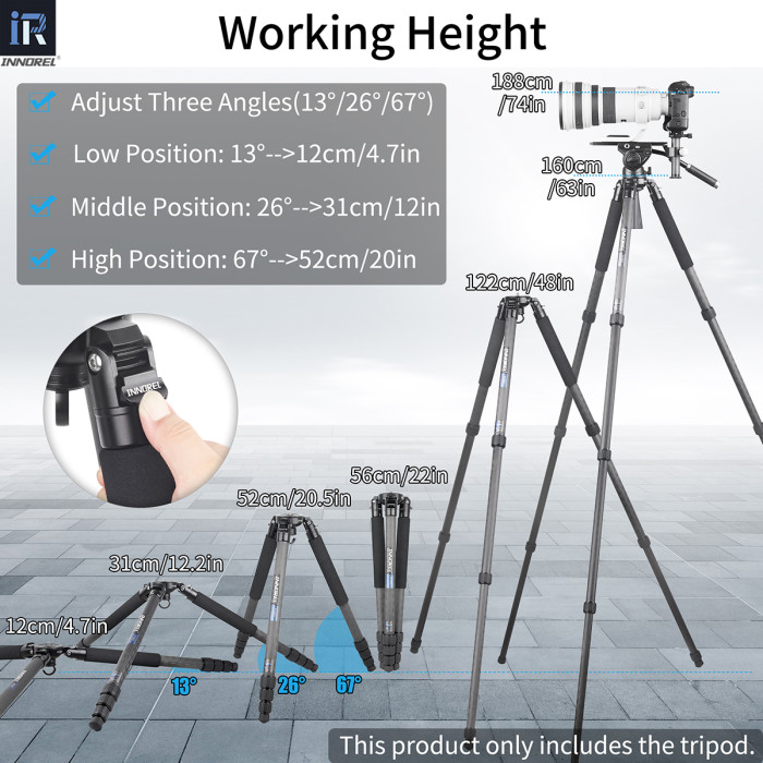 Carbon Fiber Camera Tripod INNOREL RT80C