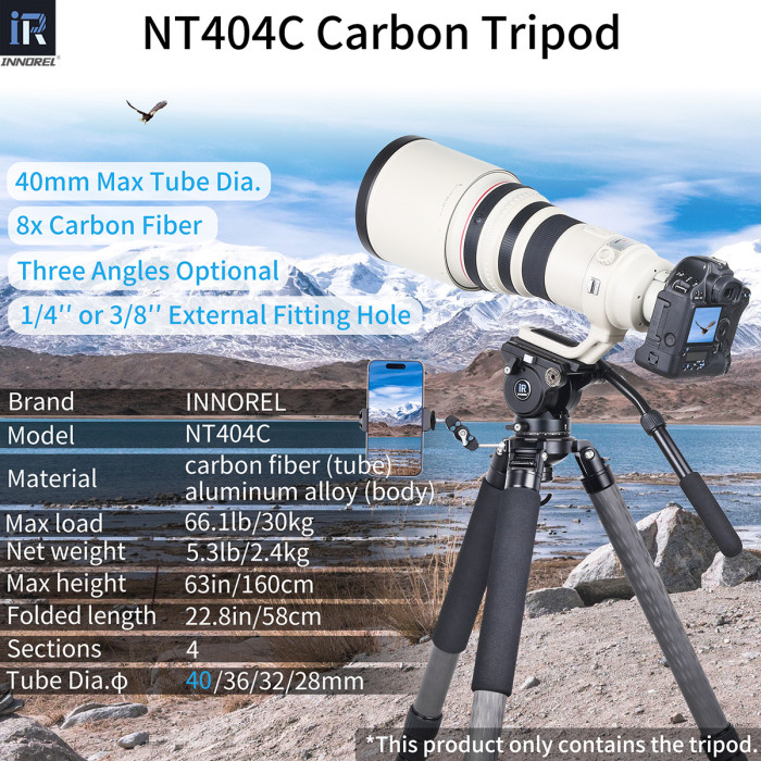 Carbon Fiber Heavy Duty Tripod INNOREL NT404C