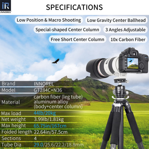 Carbon Fiber Tripod with Special-Shaped Column GT284C