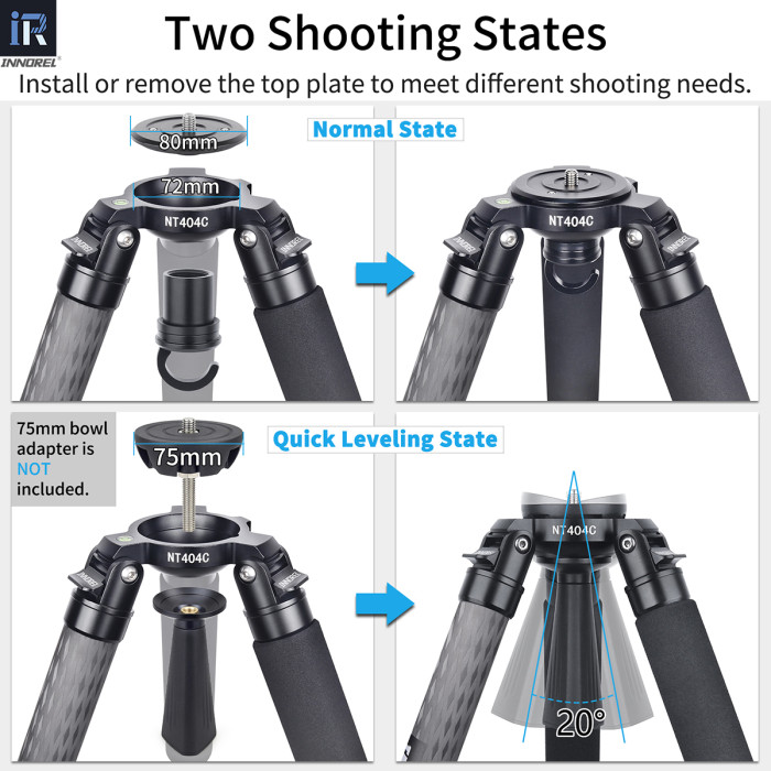 Carbon Fiber Heavy Duty Tripod INNOREL NT404C