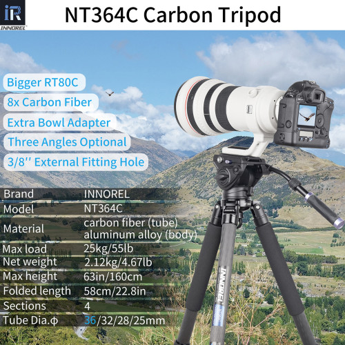 Carbon Fiber Camera Tripod INNOREL NT364C