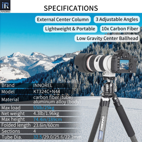 Carbon Fiber Travel Tripod INNOREL KT324C