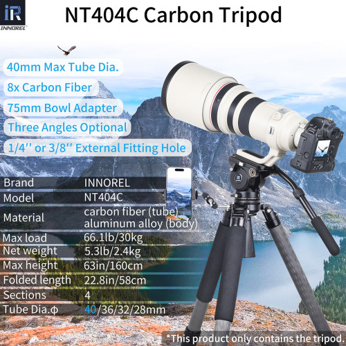 Carbon Fiber Heavy Duty Tripod INNOREL NT404C