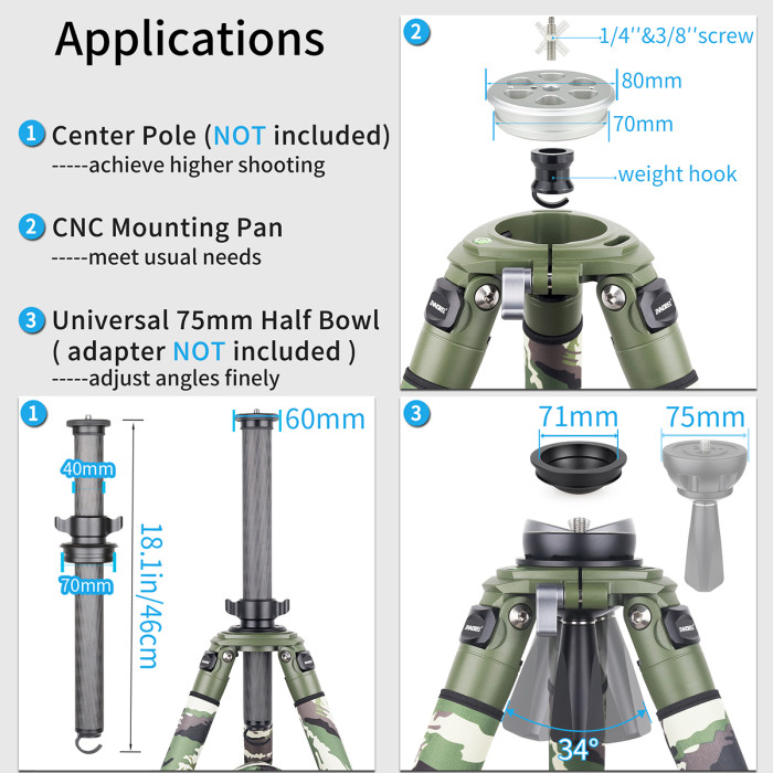 Carbon Fiber Heavy Duty Tripod INNOREL LT364CG