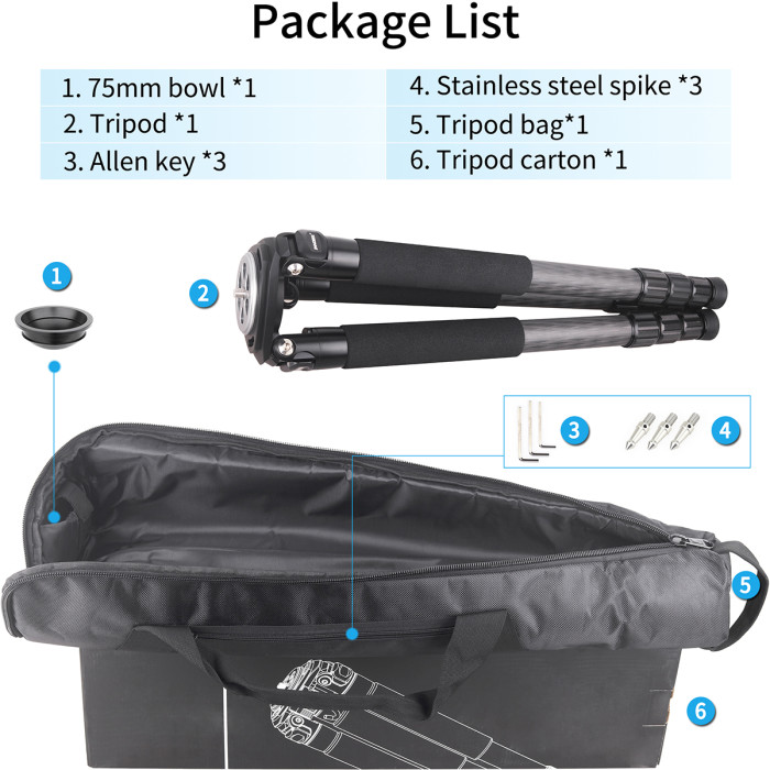 Carbon Fiber Heavy Duty Tripod INNOREL LT364C