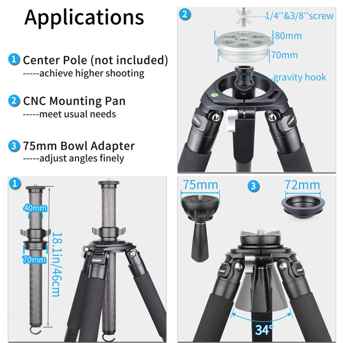 Carbon Fiber Heavy Duty Tripod INNOREL LT364C