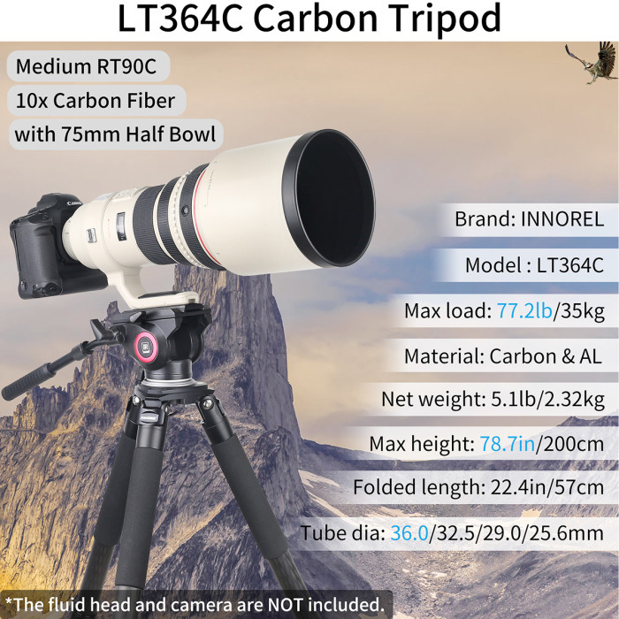 Carbon Fiber Heavy Duty Tripod INNOREL LT364C