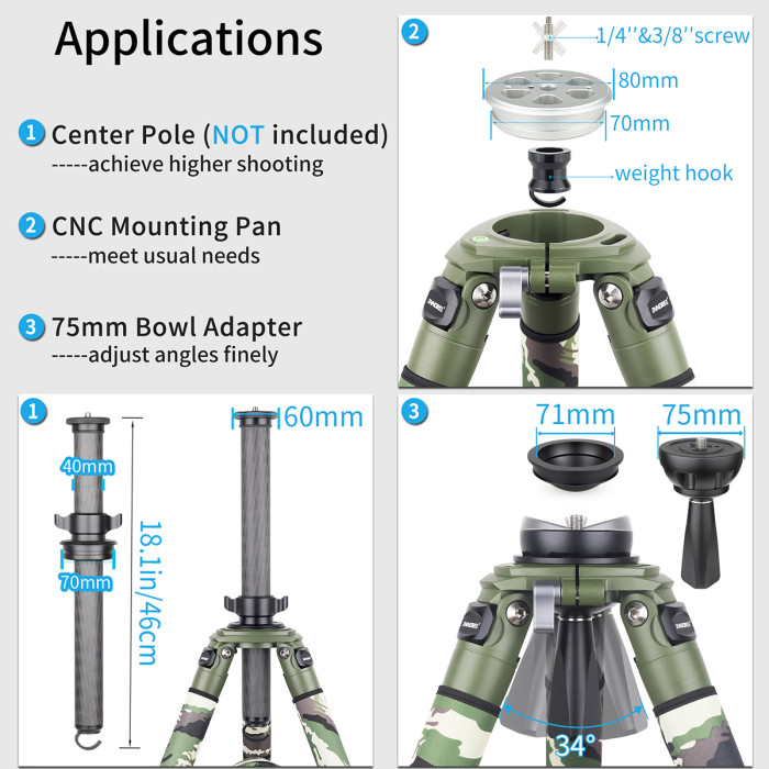Carbon Fiber Heavy Duty Tripod INNOREL LT364CG