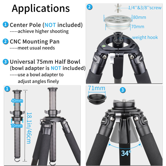 Carbon Fiber Heavy Duty Tripod INNOREL LT364C
