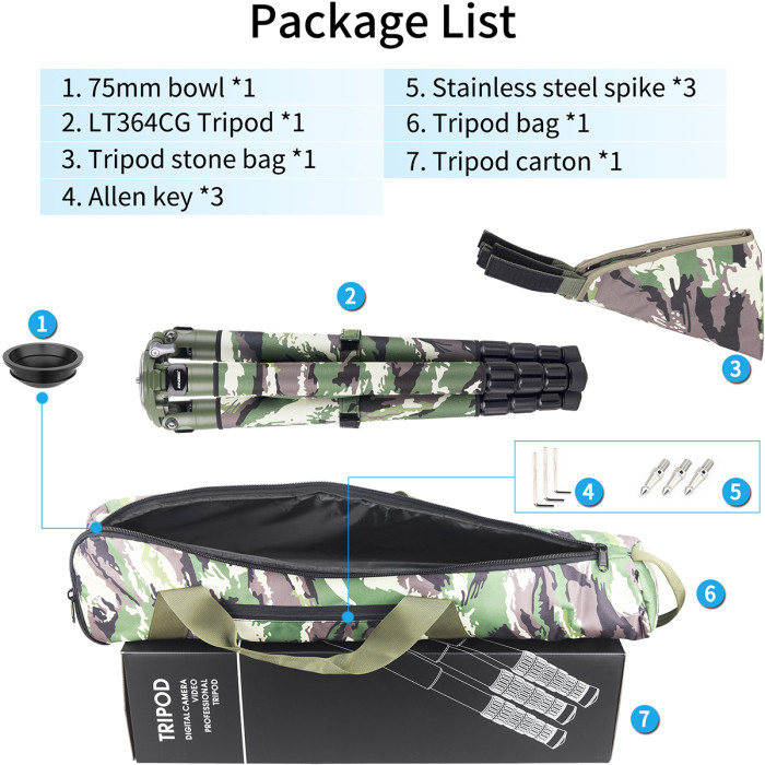 Carbon Fiber Heavy Duty Tripod INNOREL LT364CG