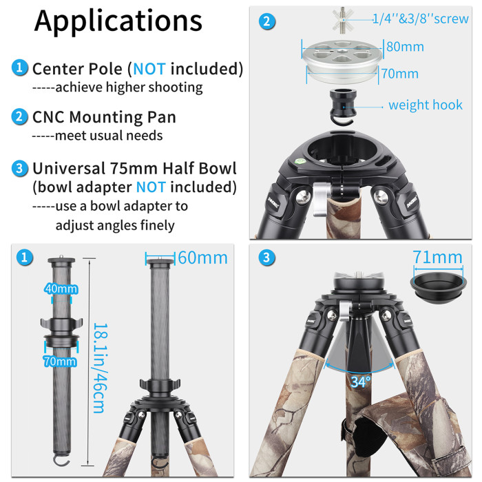 Carbon Fiber Heavy Duty Tripod INNOREL LT364CM