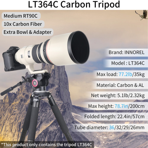 Carbon Fiber Heavy Duty Tripod INNOREL LT364C