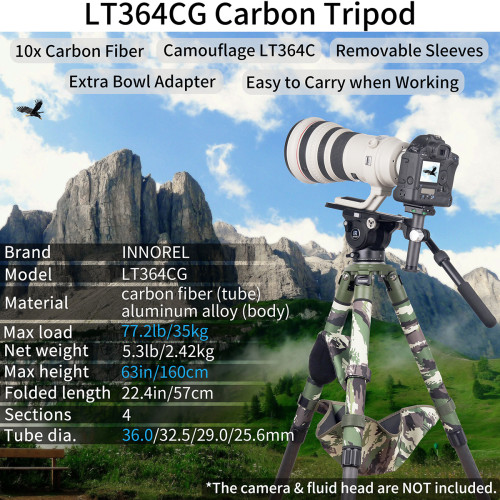 Carbon Fiber Heavy Duty Tripod INNOREL LT364CG
