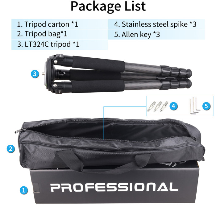 Carbon Fiber Camera Tripod INNOREL LT324C