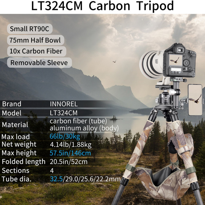 Carbon Fiber Camouflage Tripod INNOREL LT324CM