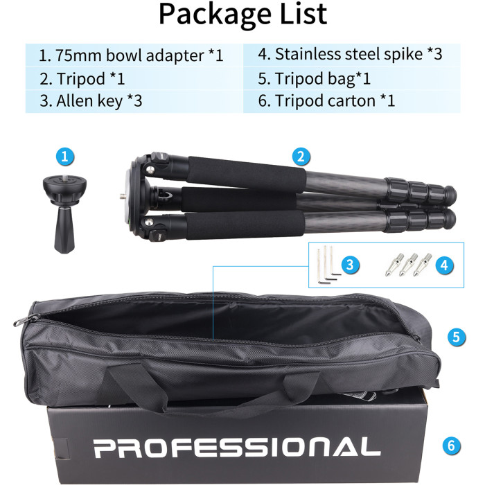 Carbon Fiber Camera Tripod INNOREL LT324C