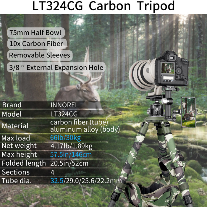 Carbon Fiber Camouflage Tripod INNOREL LT324CG