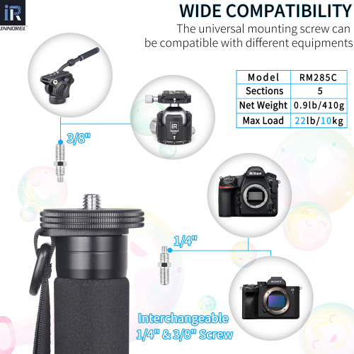 RM285C/RM325C 5-Section Carbon Fiber Monopod