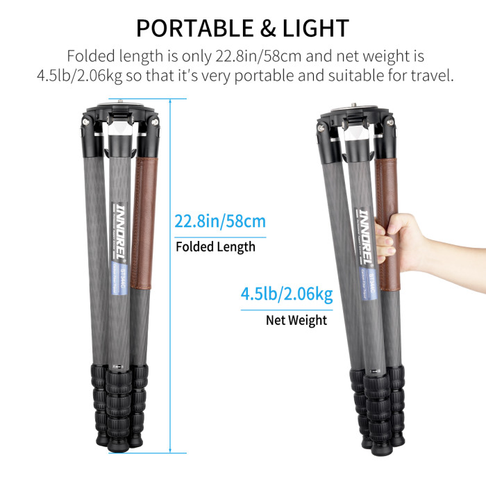 Carbon Fiber Cowhide Sleeve Tripod INNOREL ST344C